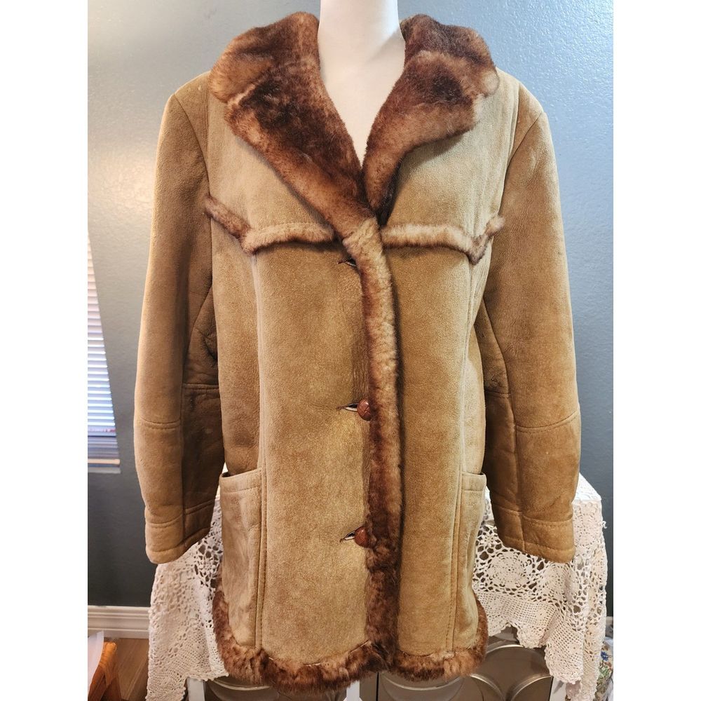 Vintage Ardney Lamb Suede Sheepskin Coat Made in the USA